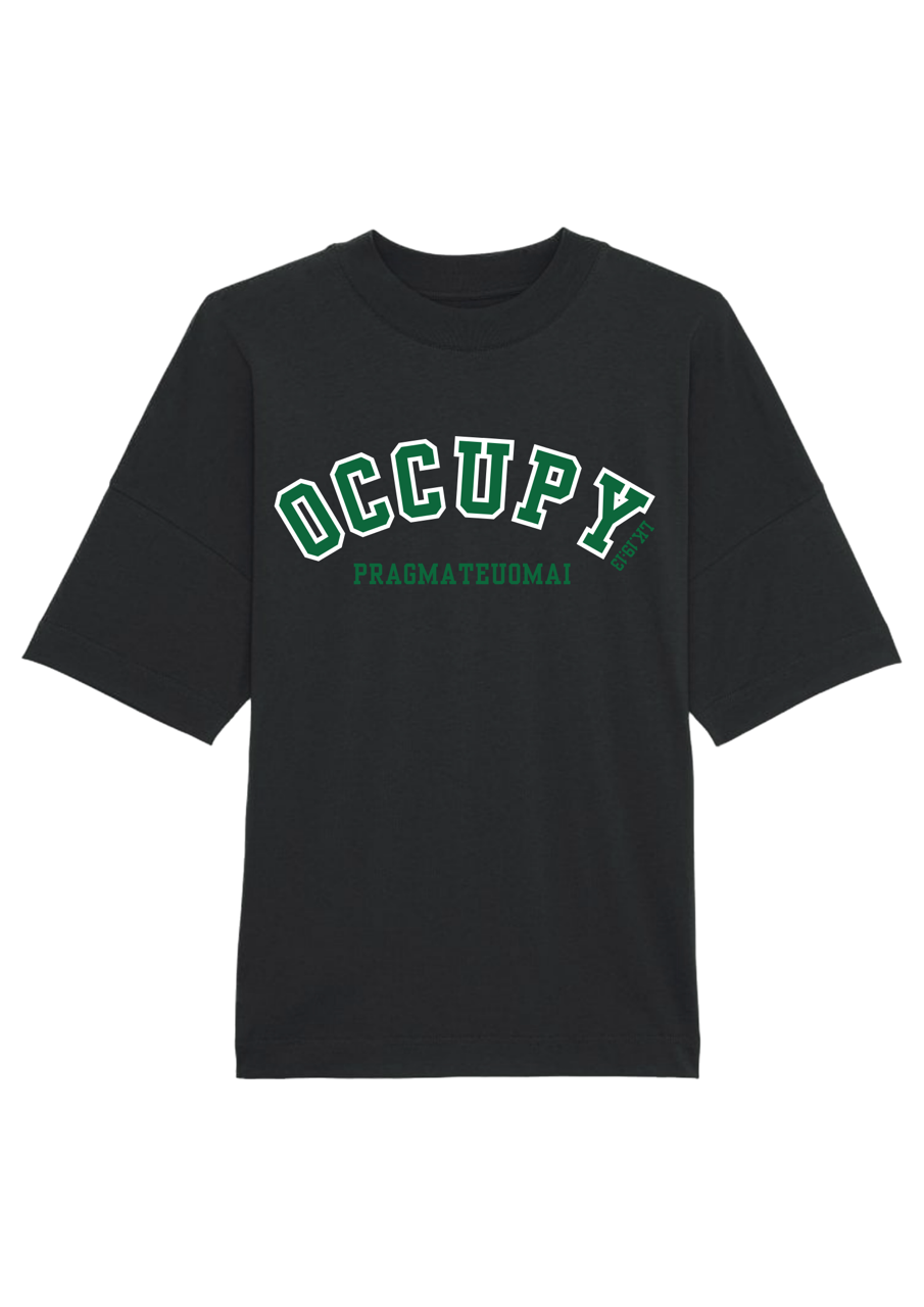 Occupy Premium Boxy Embroidered  T-shirt (Emerald)