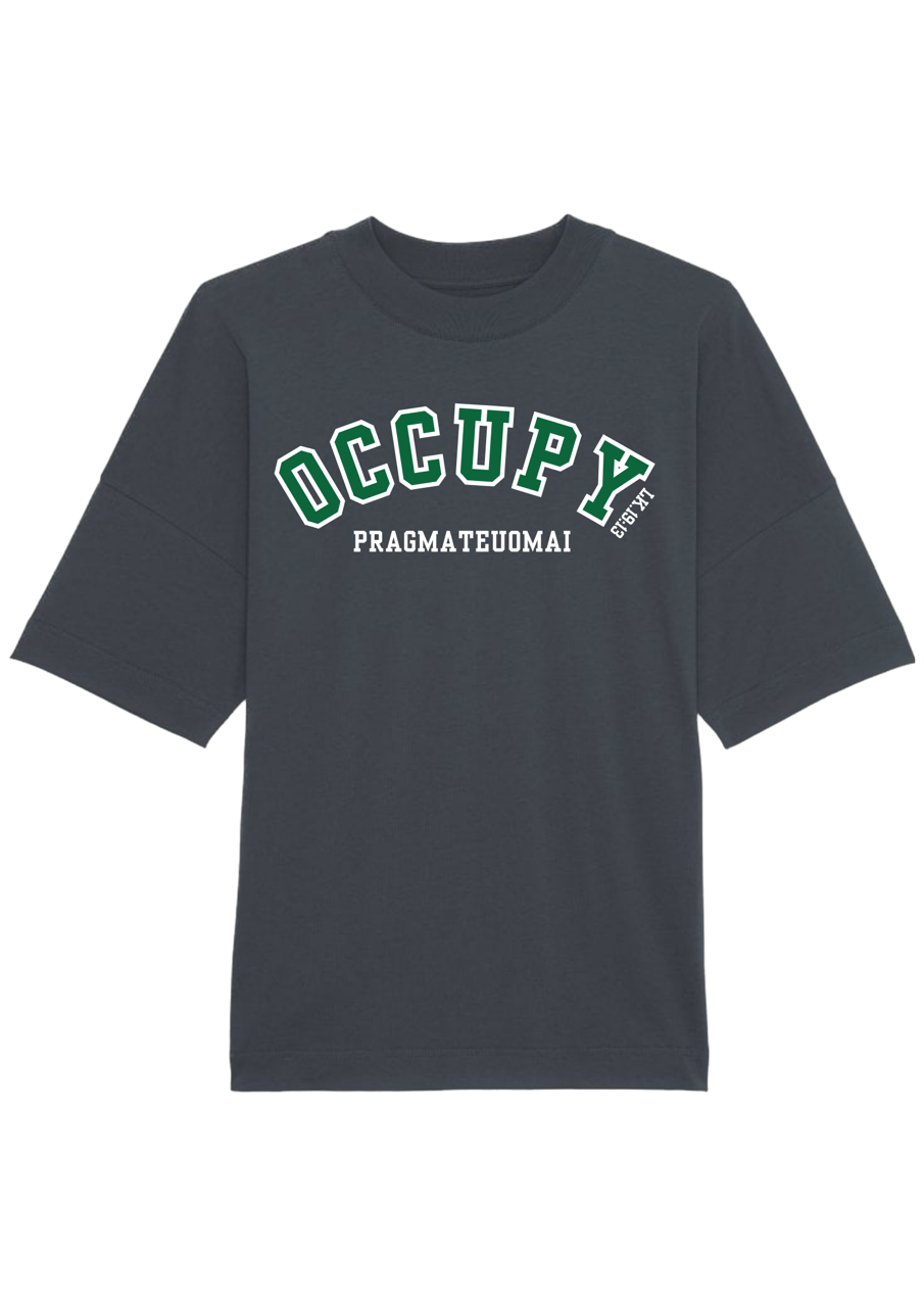 Occupy Premium Boxy Embroidered  T-shirt (Emerald)