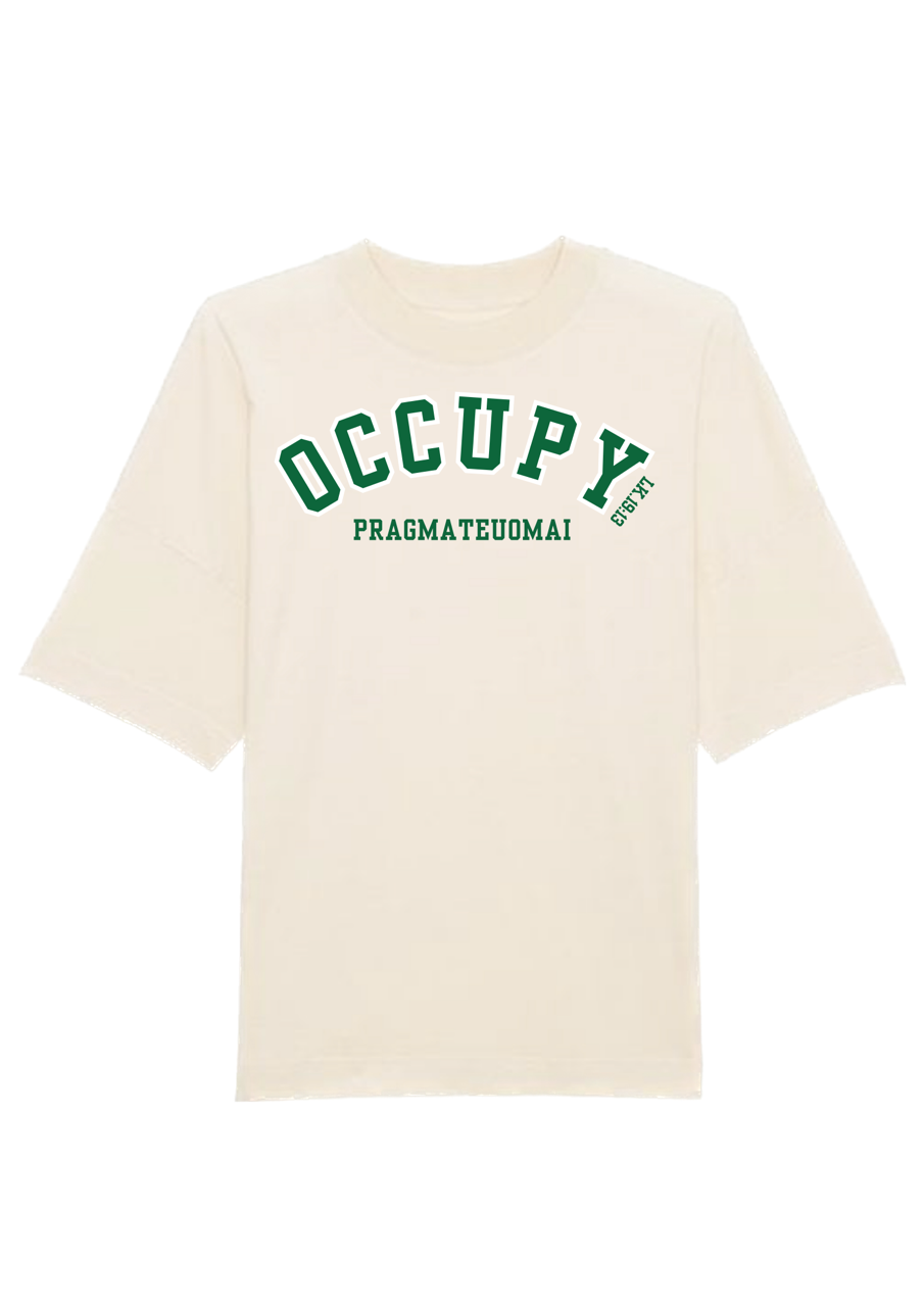 Occupy Premium Boxy Embroidered  T-shirt (Emerald)