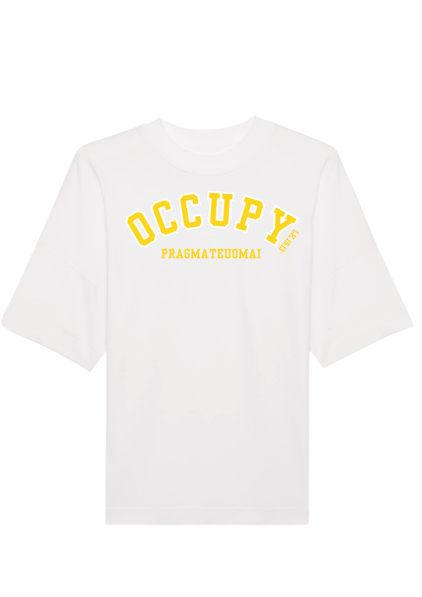 Occupy Premium Boxy Embroidered  T-Shirt (Yellow)