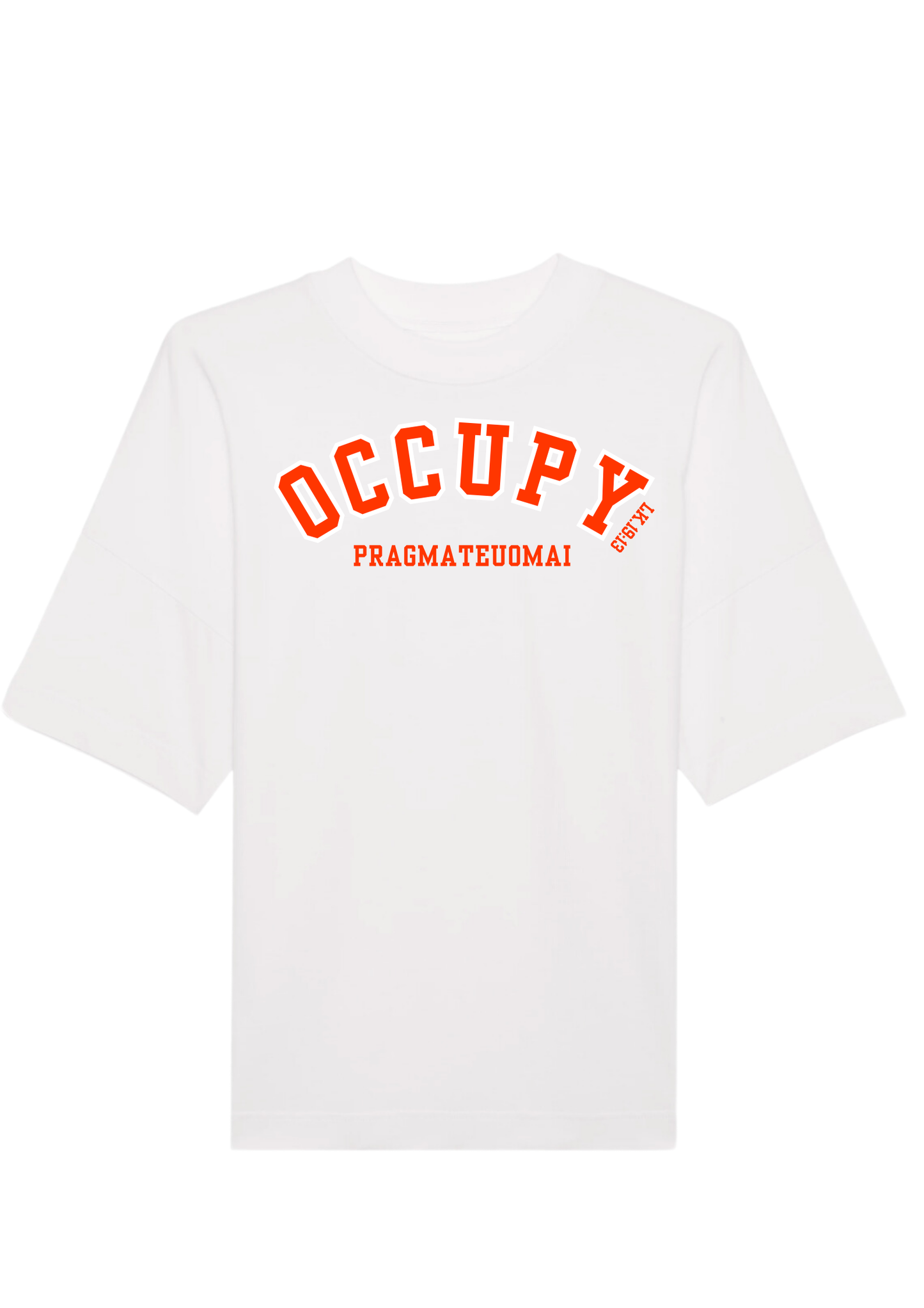 Occupy Premium Boxy Embroidered T-Shirt (Paprika Red)