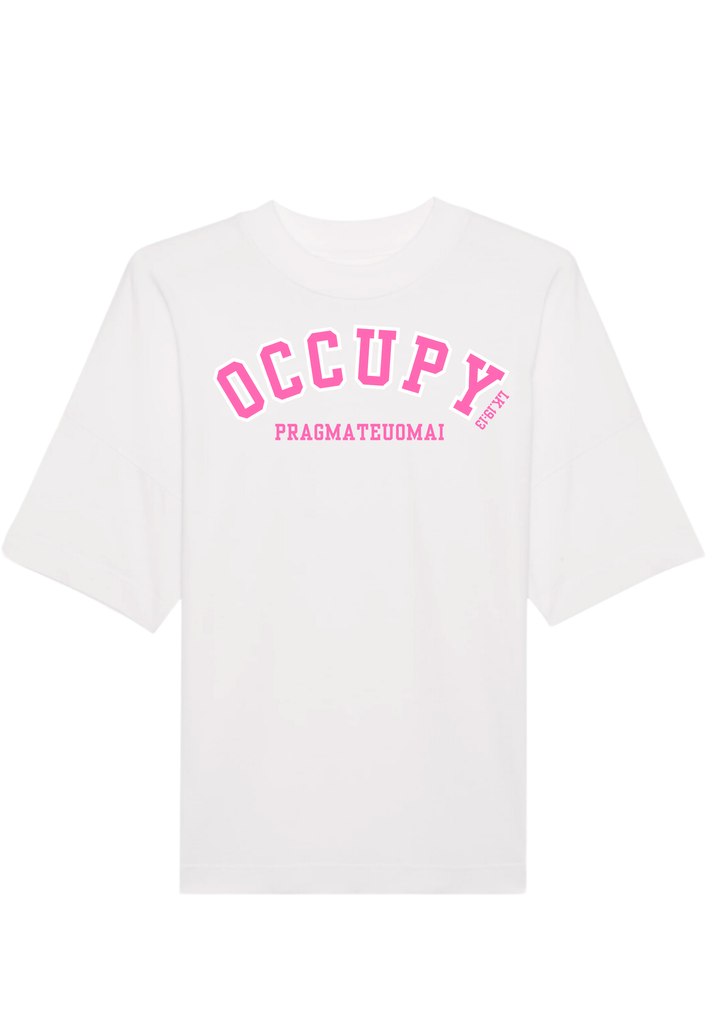 Occupy Premium  Boxy Embroidered  T-Shirt (Pink)